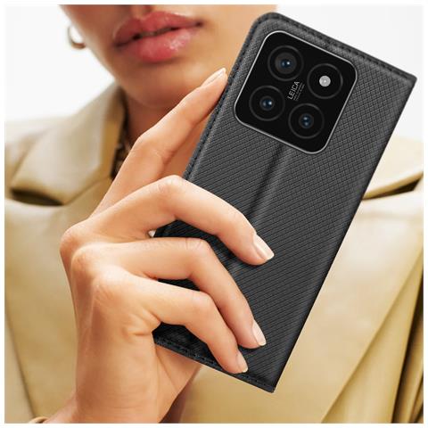 Custodia Per Xiaomi 14 Testurizzata Portacarte Supporto Video - Foto 5