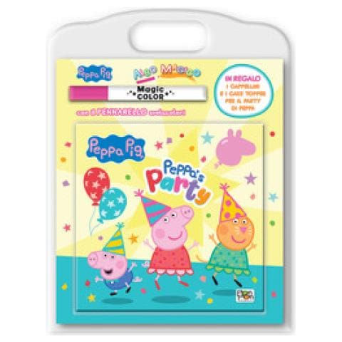 Peppa's Party. Peppa Pig. Albo Magico. Ediz. A Colori. Con Pennarello Svelacolori, Cappellini, Cake Topper - Foto 1