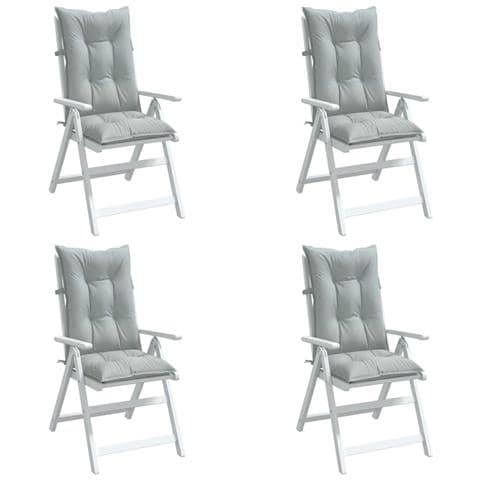 Cuscini Sedia Schiena Alta 4 Grigio Mélange 120x50x7 Tessuto - Foto 1