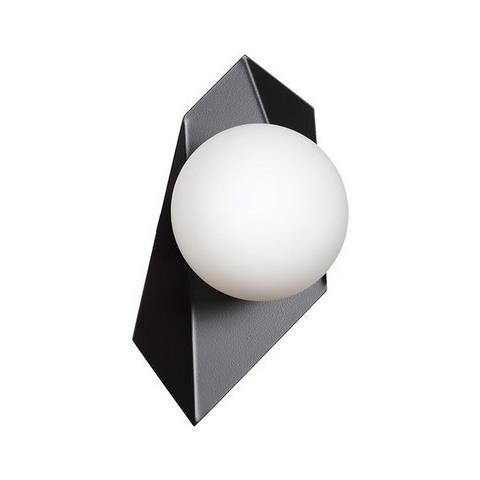 Lampada A Sospensione Drifton - Nero, Bianco - Acciaio Verniciato A Polvere, Vetro - 20x30x16 Cm - Foto 1
