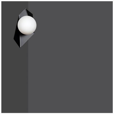 Lampada A Sospensione Drifton - Nero, Bianco - Acciaio Verniciato A Polvere, Vetro - 20x30x16 Cm - Foto 2