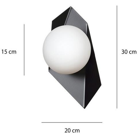 Lampada A Sospensione Drifton - Nero, Bianco - Acciaio Verniciato A Polvere, Vetro - 20x30x16 Cm - Foto 8