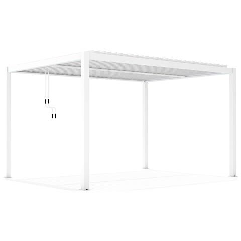 Pergola Bioclimatica 3x4 Mt In Alluminio Con Lamelle Orientabili Manualmente Solarium - White - Foto 1