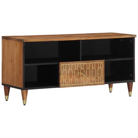 Mobile Porta Tv 100x33x46 Cm In Legno Massello Di Mango - Foto 1