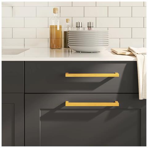 Maniglie per Mobili 5pz Oro 224mm in Acciaio Inox - Foto 1