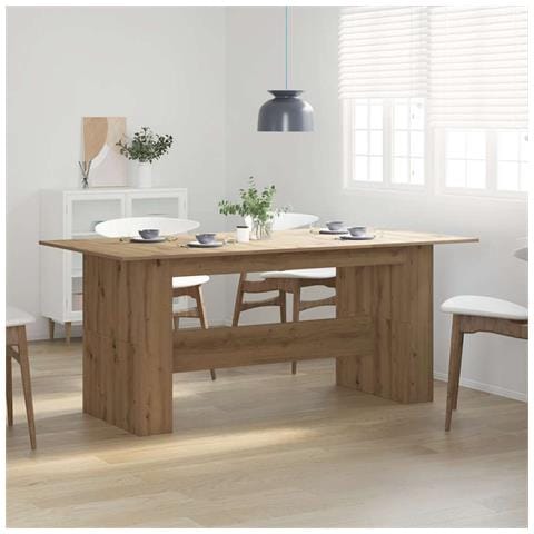 Tavolo Da Pranzo Rovere Artigianale 180x90x76 Cm In Truciolato - Foto 3