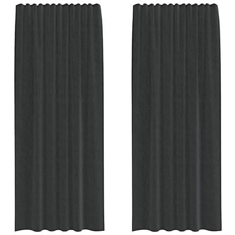 Tende In Voile Con Tasche Per Aste 2 Pz Nero - Foto 1