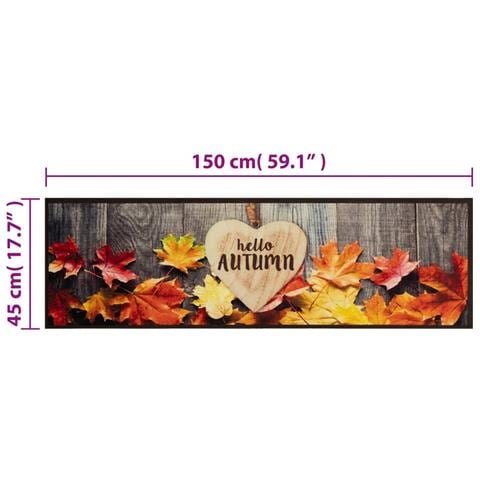 Lusso Casadino -  Tappeto Da Cucina Lavabile Autunno 45x150 Cm In Velluto - Foto 5