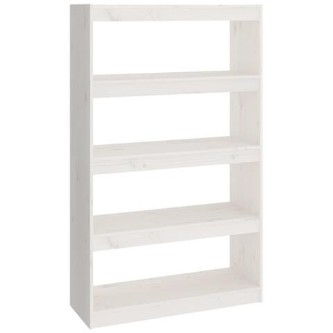 Libreria /divisorio Bianco 80x30x135,5 Cm In Massello Di Pino - Foto 1
