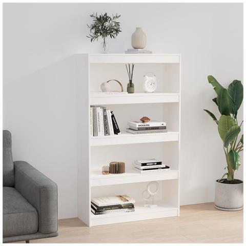 Libreria /divisorio Bianco 80x30x135,5 Cm In Massello Di Pino - Foto 2