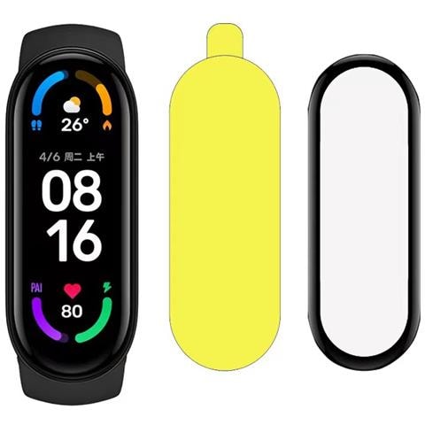 Protezione Schermo Per Xiaomi Mi Band 5/nfc - Bordo Nero (confezione Da 2) - Foto 1