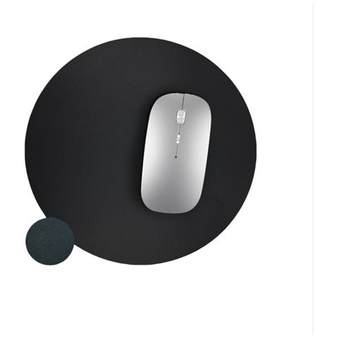 Tappetino Per Mouse Rotondo In Vera Pelle Per Un Uso Fluido Black - Foto 1
