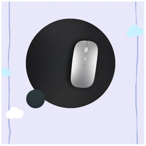 Tappetino Per Mouse Rotondo In Vera Pelle Per Un Uso Fluido Black - Foto 6