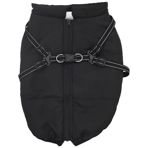Cappotto Cani con Imbracatura Impermeabile Riflettente Nero L44 - Foto 2