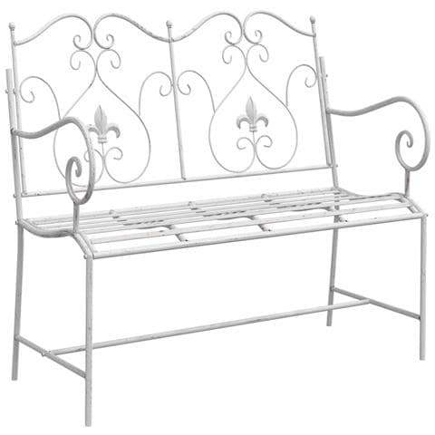 Panchina Bianca Metallo 104 x 54 x 93 cm Durevole - Foto 1