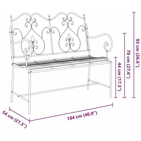 Panchina Bianca Metallo 104 x 54 x 93 cm Durevole - Foto 9