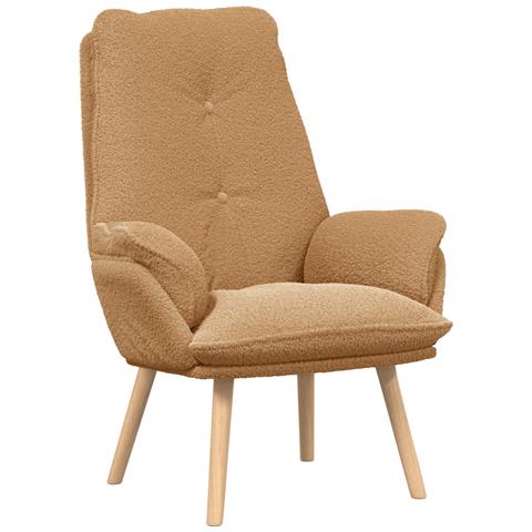 Poltrona Relax viDA XL Beige in Tessuto Simile alla Lana Ricci - Foto 1