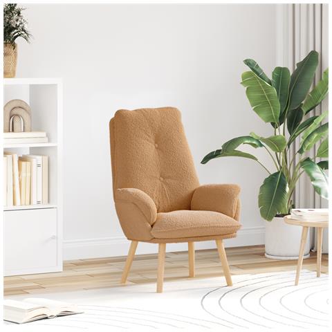 Poltrona Relax viDA XL Beige in Tessuto Simile alla Lana Ricci - Foto 2
