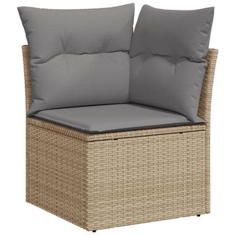 Set Divano da Giardino 7 pz con Cuscini Beige Misto Polyrattan - Foto 9