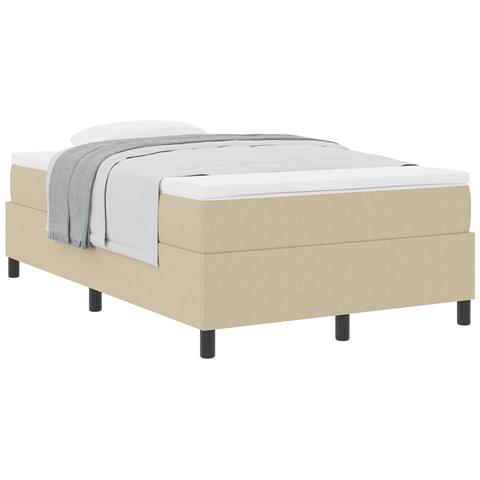 Letto Box Spring con Materasso Beige 120x200 cm Tessuto in corduroy - Foto 1