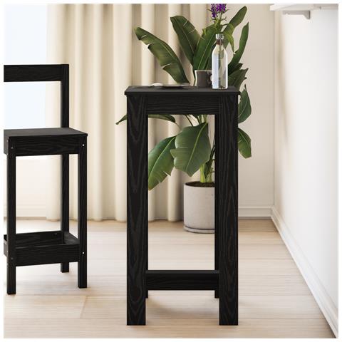 Tavolo bar in legno ingegnerizzato nero 51x50x103,5 cm - Foto 2