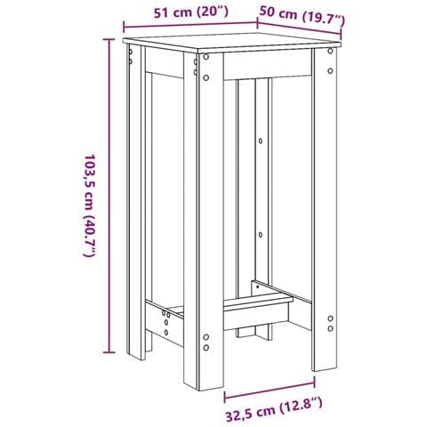 Tavolo bar in legno ingegnerizzato nero 51x50x103,5 cm - Foto 9