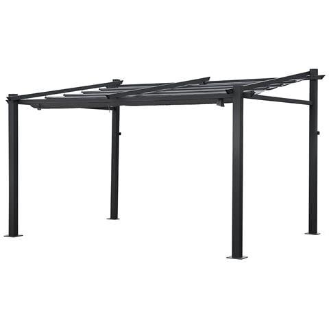 Pergola A Parete 3 × 4 M Fréjus Grigio - Struttura In Alluminio - Foto 1