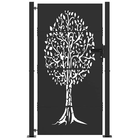 Cancello da giardino con blocco Nero 105 x 200 cm - Foto 1
