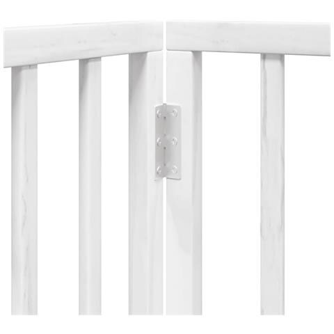 Cancello Cani Porta Pieghevole Bianco 15 Pannelli 750 cm Pioppo - Foto 9