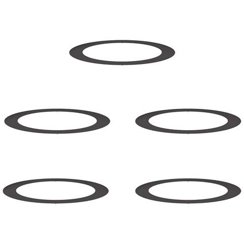 Anelli di Albero Piatto 5 pcs Nero Ø90 / 120 cm Acciaio - Foto 1