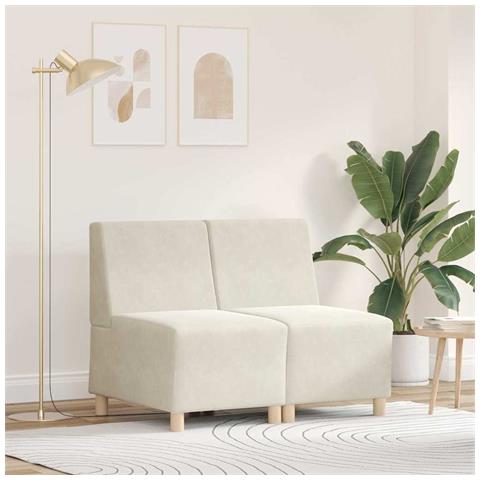 Unità di Divano Modulare Senza Braccioli 2 pcs Crema - Foto 2