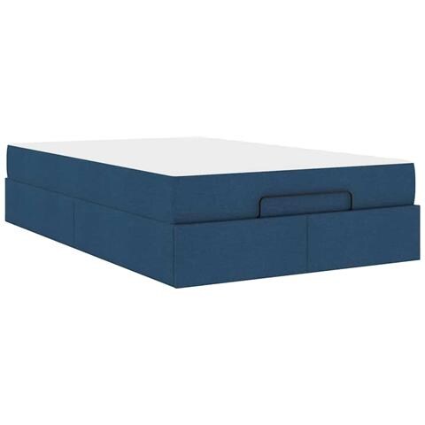 Struttura del letto con materasso Blu 120 x 200 cm Tessuto - Foto 1