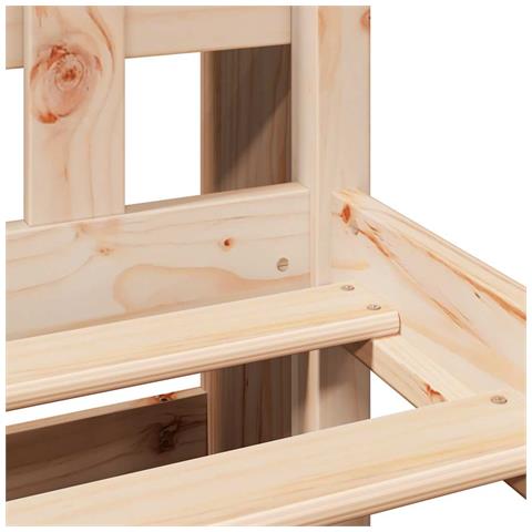 Letto Libreria senza Materasso 90x190 cm Legno Massello Pino - Foto 9