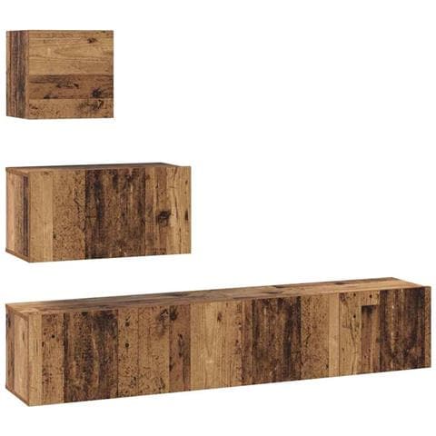 Set mobile TV 4 pcs Legno vecchio 80 x 30 x 30 cm - Foto 1