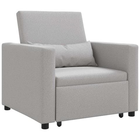Divano Letto Singolo Grigio nuvola 90 x 165 x 87 cm Tessuto - Foto 1