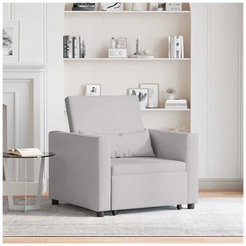 Divano Letto Singolo Grigio nuvola 90 x 165 x 87 cm Tessuto - Foto 2