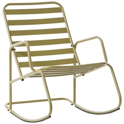 Sedia A Dondolo Da Giardino Turi Metallo Verde Oliva - Foto 2