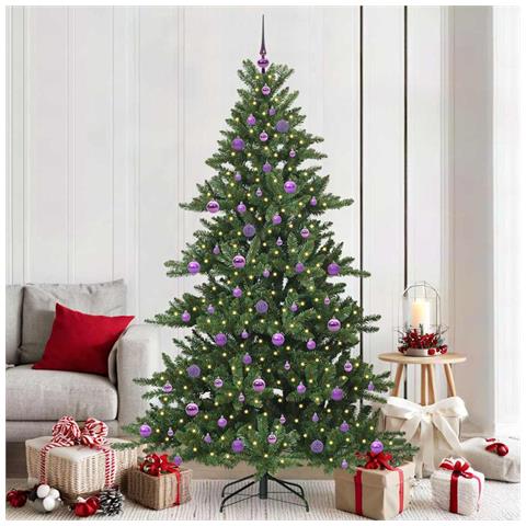 Albero di Natale Artificiale con Rami Pieghevoli Verde 210 cm - Foto 2