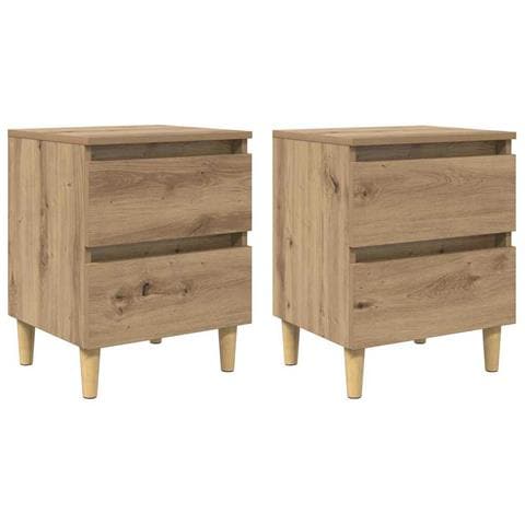 Mobiletti da letto 2 pcs Rovere artigianale 40 x 35 x 50 cm - Foto 1