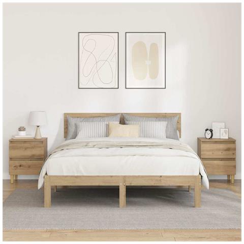 Mobiletti da letto 2 pcs Rovere artigianale 40 x 35 x 50 cm - Foto 2