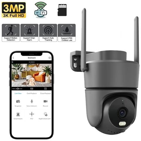 Telecamera Di Sicurezza Wifi Smart Pan Tilt Icsee App 3mp Con Cloud Storage E Rilevamento Umano 128 - Foto 1