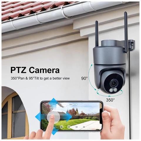 Telecamera Di Sicurezza Wifi Smart Pan Tilt Icsee App 3mp Con Cloud Storage E Rilevamento Umano 128 - Foto 7