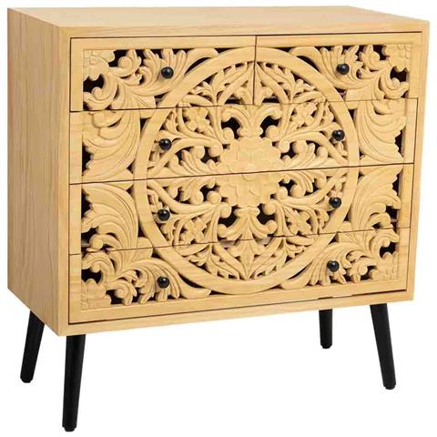Comò In Legno Marrone 80x39.5x81 - Foto 1