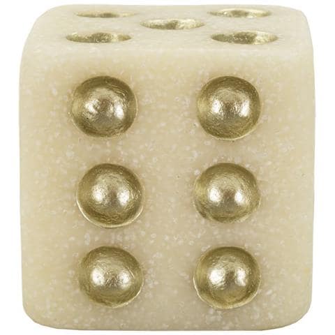 Dado Decorativo Quarzy Piccolo In Resina Bianco E Oro - Foto 2
