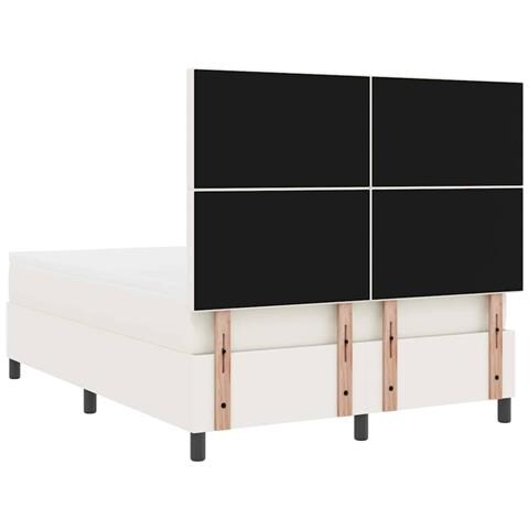 Letto a molle Crema e Bianco 160 x 200 cm Tessuto in Cords - Foto 9