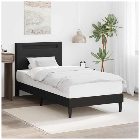 Struttura del letto Nero 90 x 190 cm Similpelle - Foto 2