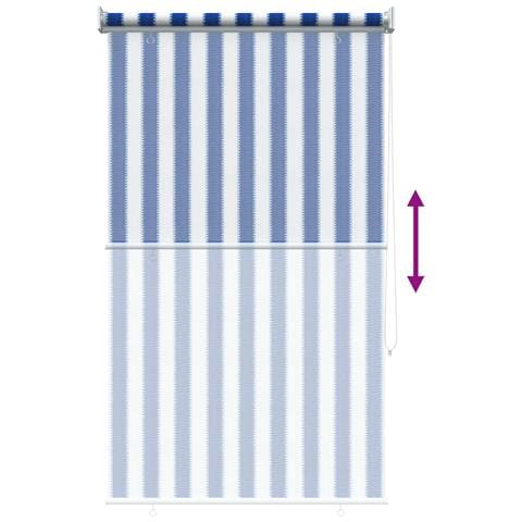 Tenda a Rullo Esterno Blocco UV 90% Strisce Blu e Bianche HDPE - Foto 9