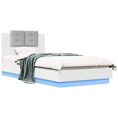 Struttura letto con testata Bianco Legno ingegnerizzato - Foto 1
