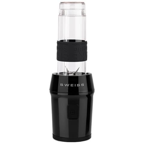 Mini Frullatore Per Smoothie, 2 Borracce Da 570 Ml Con Coperchi Da Viaggio, Portatile, 4 Lame In Acciaio Inossidabile, 300 W, Lavabile In Lavastoviglie, Nero - Foto 2