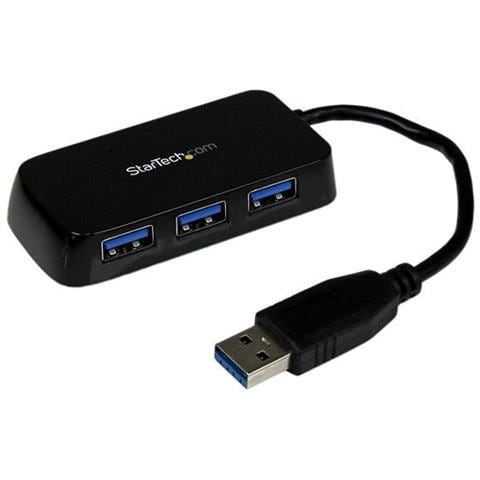 Hub Mini USB 3.0 SuperSpeed a 4 porte portatile - Nero - Foto 1